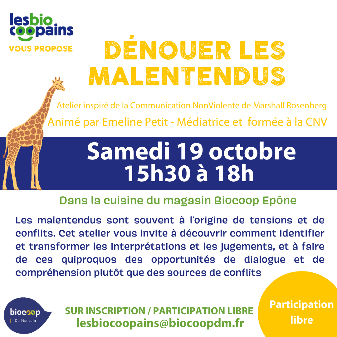 Samedi 19 octobre : Atelier Dénouer les malentendus