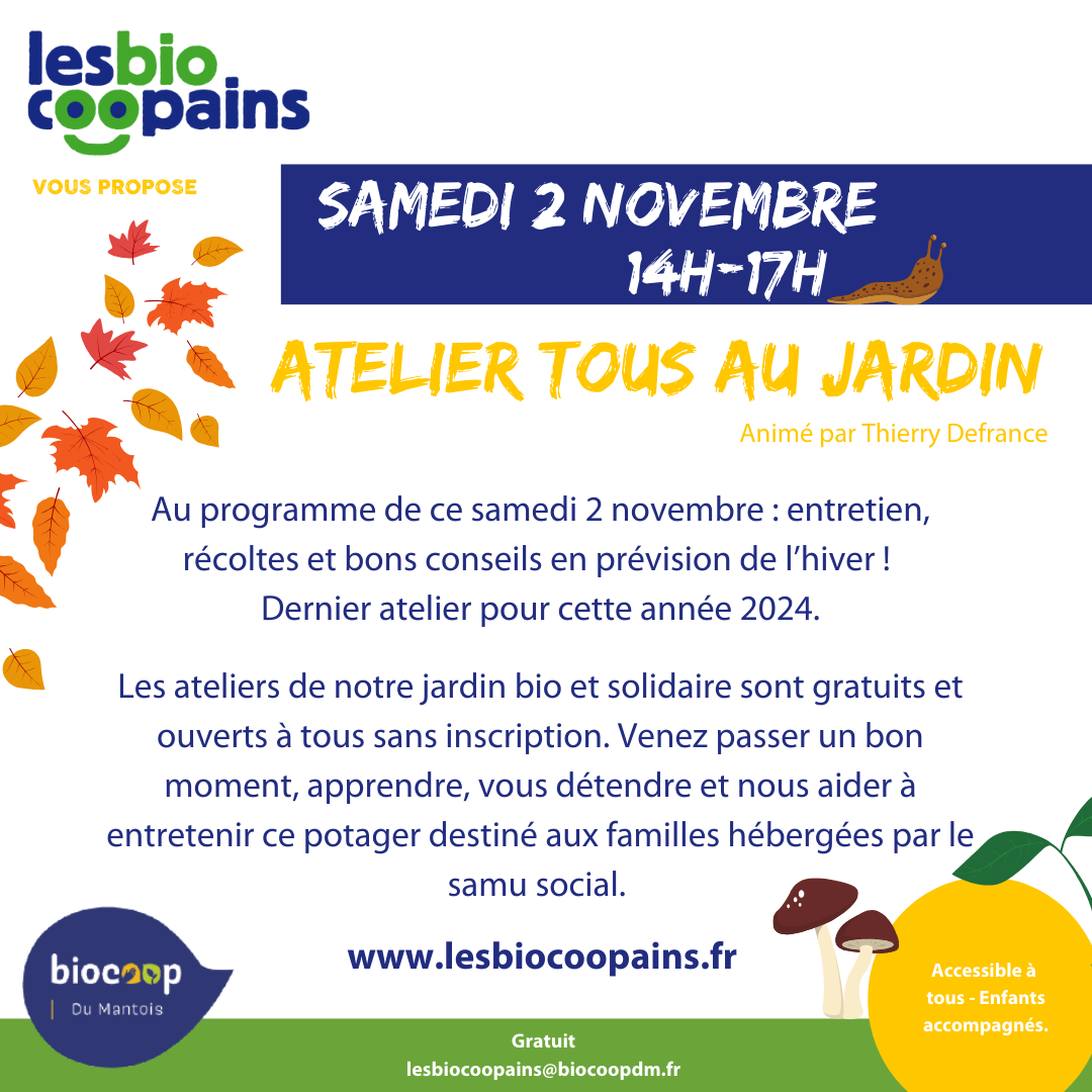 Samedi 2 novembre : atelier jardin