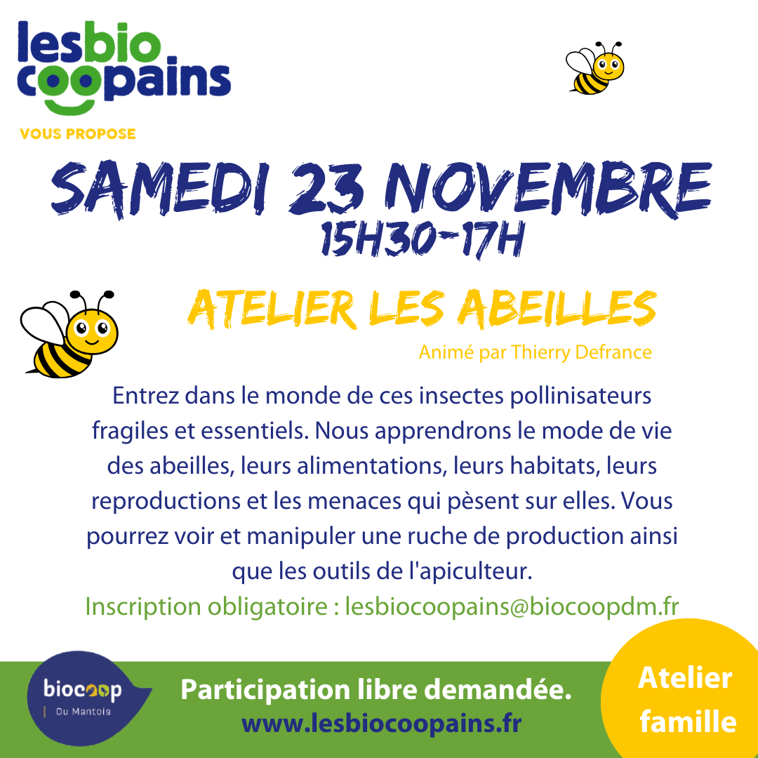 Samedi 23 novembre : atelier famille abeilles