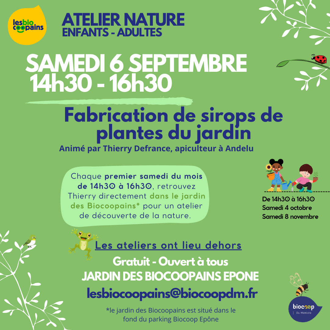 Samedi 6 septembre – Atelier au jardin