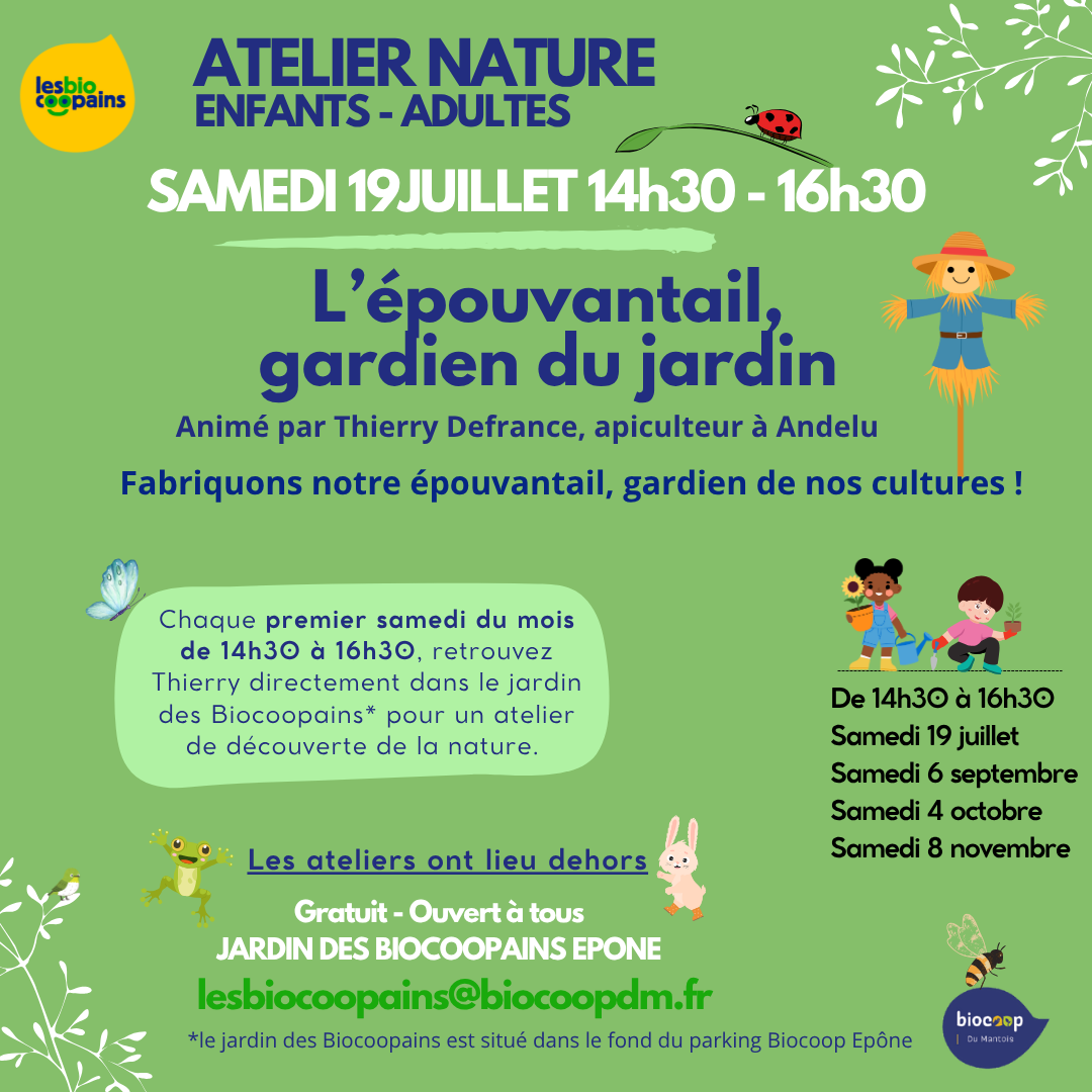 Samedi 19 juillet – Atelier au jardin des Biocoopains