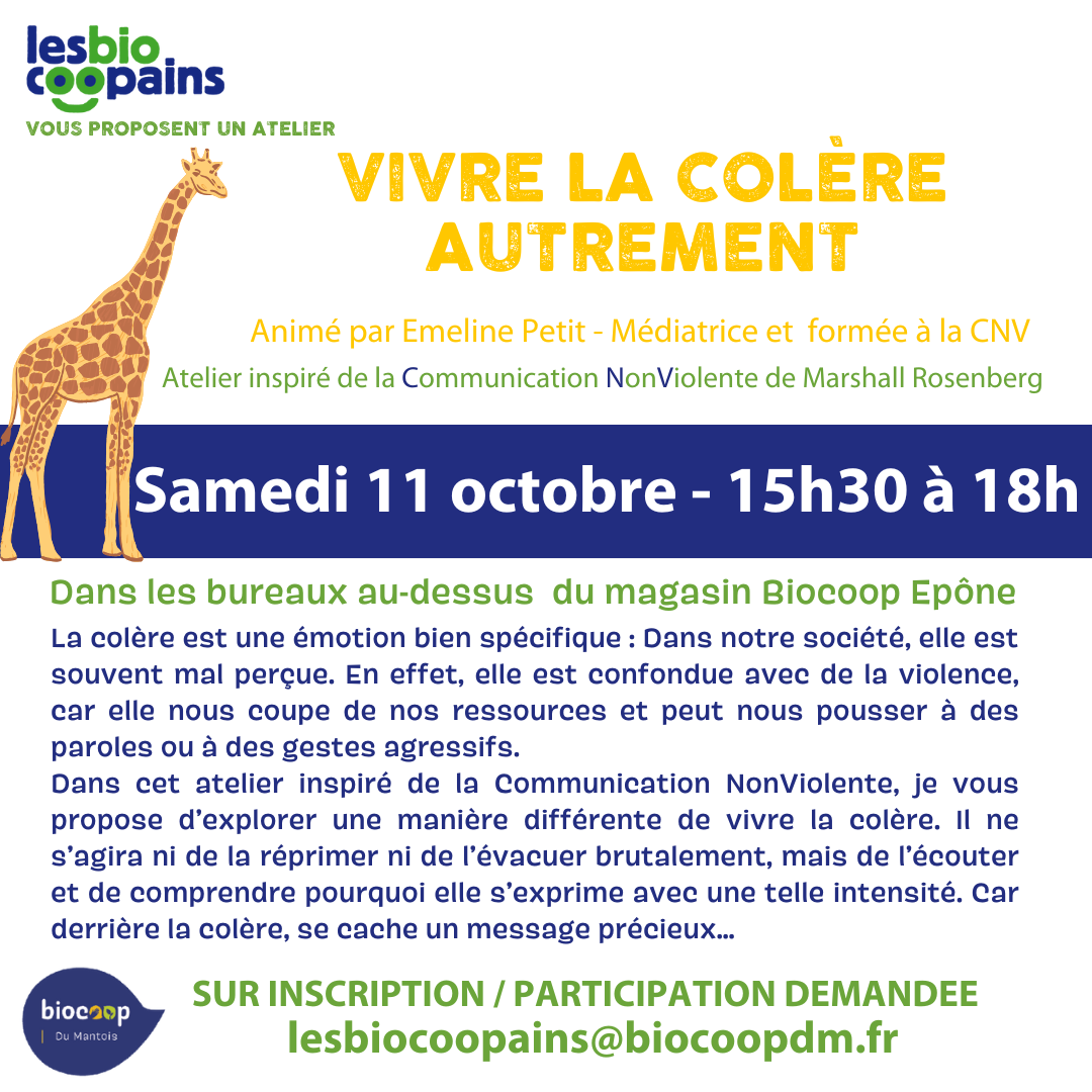 Samedi 11 octobre – Atelier inspiré de la Communication NonViolente