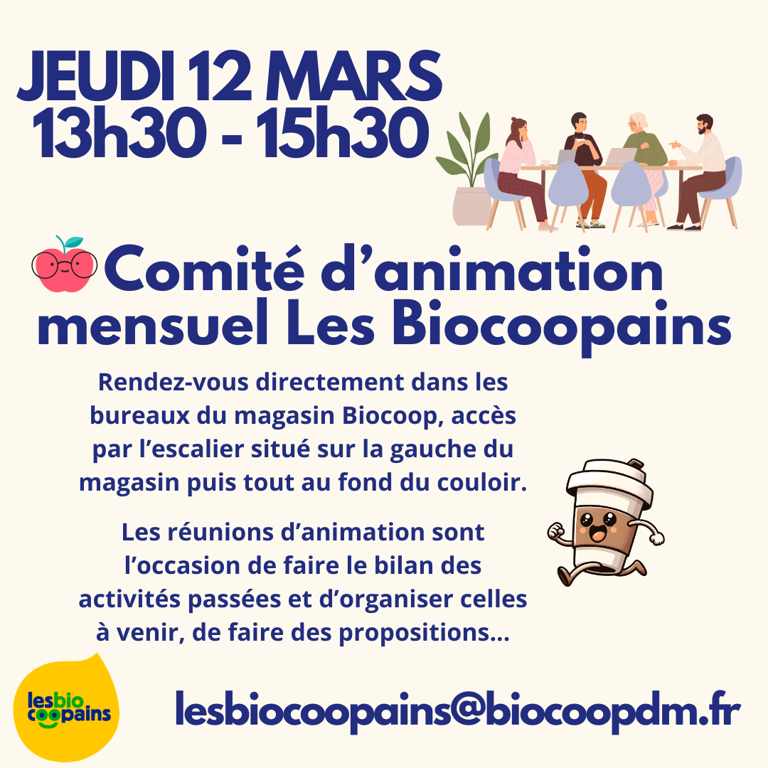 Jeudi 12 mars – Réunion d&rsquo;animation