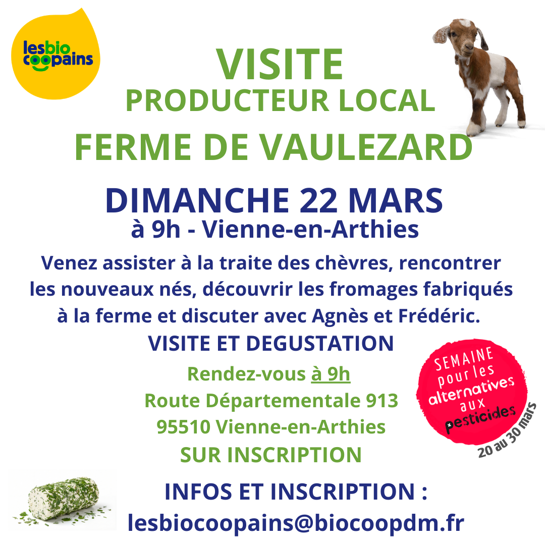 Dimanche 22 mars – 9h : visite de la ferme de Vaulezard / COMPLET