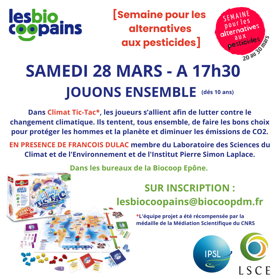 Samedi 28 mars – 17h30 / 20h : Jouons ensemble