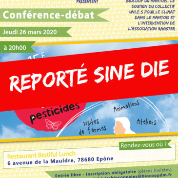Report sine die de la conférence-débat sur les pesticides prévue le jeudi 26 mars 2020