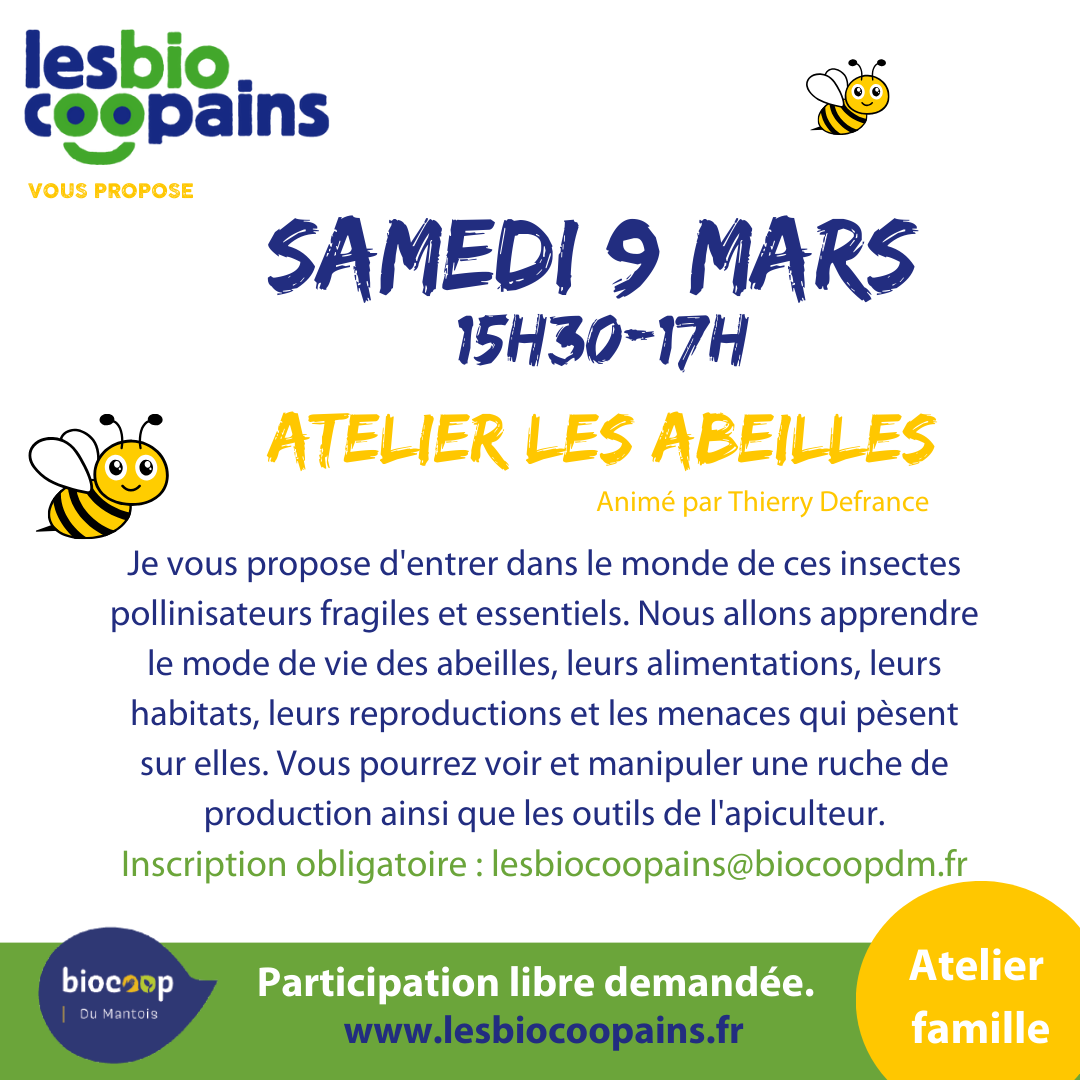 Samedi 9 mars – Atelier famille : Les abeilles
